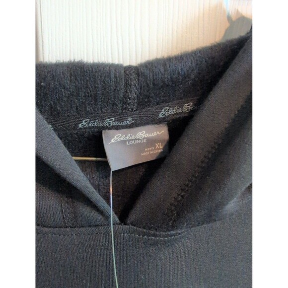 Eddie Bauer Men's Lounge Long Sleeve Soft Fashion Pullover Hoodie Black XL - Picture 3 of 4